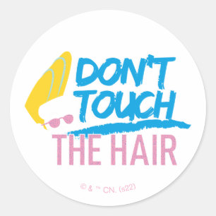 Sticker Rond Johnny Bravo - Ne touchez pas le graphique des che