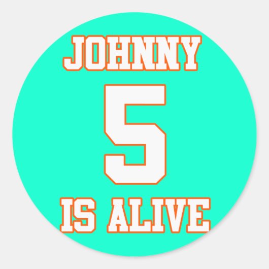 Sticker Rond Johnny Five est vivant (Devant)
