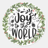 Sticker Rond Joie à la couronne d'aquarelle mondiale (Devant)