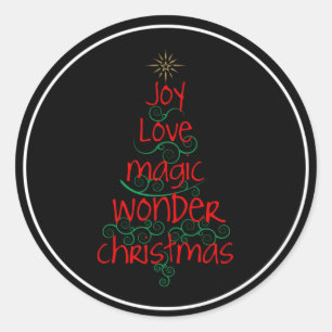 Sticker Rond Joie • Amour • Magie • Merveille • Noël