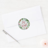 Sticker Rond Joie au monde de l'aquarelle hiver Wreath (Enveloppe)