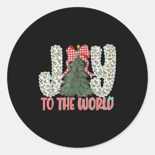 Sticker Rond Joie au monde Jésus Noël chrétien Xmas Tr