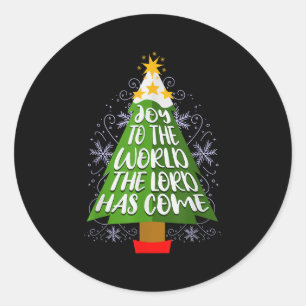 Sticker Rond Joie au monde, le Seigneur est venu Noël chrétien