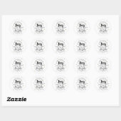 Sticker Rond Joie au Monde Rustique Argent Doré Fêtes (Feuille)