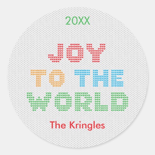 Sticker Rond Joie Au Monde Typographie Noël (Devant)