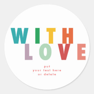 STICKER ROND JOIE D'AMOUR NOËL NOËL COLORÉ