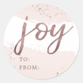 Sticker Rond Joie | Nom de Noël or Rose (Devant)