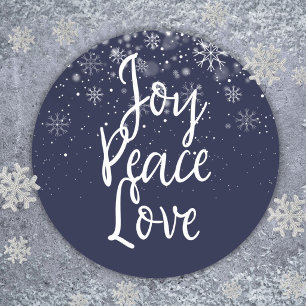 Sticker Rond Joie Paix Amour Noël Vacances Classique Rond Sti