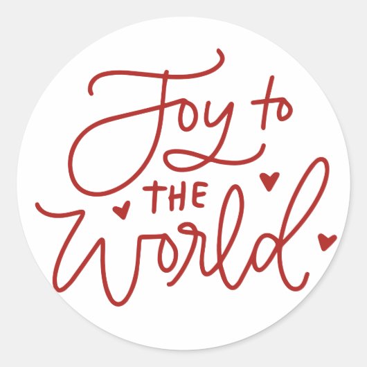 Sticker Rond Joie Rouge Au Monde En Train De Laisser Noël (Devant)