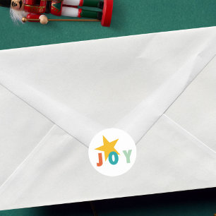 STICKER ROND JOIEUX AMOUR JOIE NOËL COLORÉ