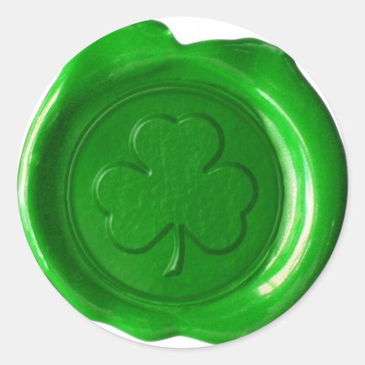 Sticker Rond Joint de cire - vert irlandais - shamrock - (Devant)