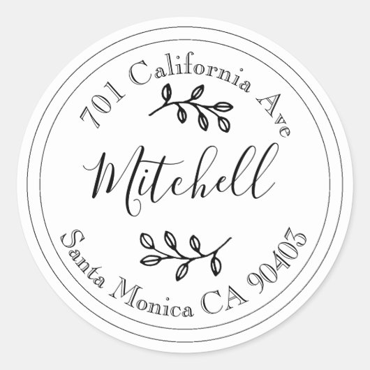 Sticker Rond joint de l'enveloppe de l'adresse familiale (Devant)