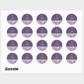 Sticker Rond joint enveloppe violet Monogramme (Feuille)