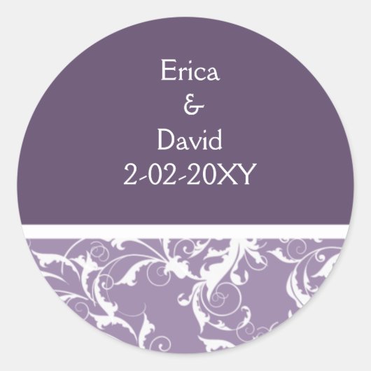 Sticker Rond joint enveloppe violet Monogramme (Devant)