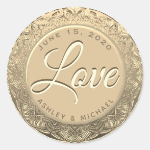 Sticker Rond Joint personnalisable de mariage d'amour