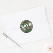 Sticker Rond Joint vert de faveur de mariage d'amour (Enveloppe)
