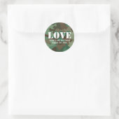 Sticker Rond Joint vert de faveur de mariage d'amour (Sac)