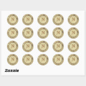 Sticker Rond Joints d'enveloppe de faveur de mariage de (Feuille)