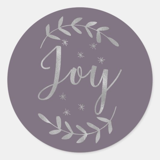 Sticker Rond JOIR Silver Botanical Leaf Moderne Vacances N'IMPO (Devant)