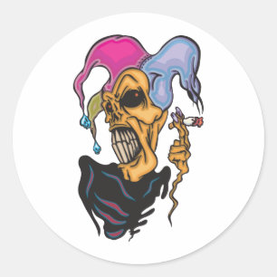 Sticker Rond Joker de tabagisme
