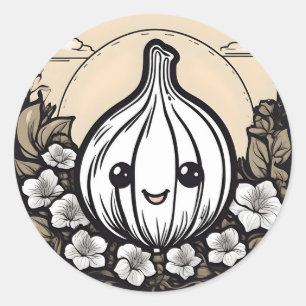 Sticker Rond Joli Ail Avec Fleurs