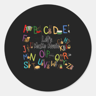 Sticker Rond Joli Alphabet Conception Pour Enseignant Musique H