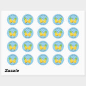 Sticker Rond Joli ananas Tropical Pina Colada Romantique (Feuille)