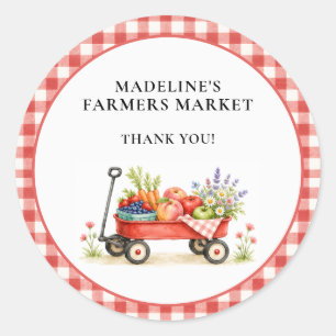 Sticker Rond Joli Anniversaire de 1 an Marché de Producteurs à
