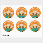 Sticker Rond Joli Anniversaire des Alpacas Garçon en Serapes Tu (Feuille)