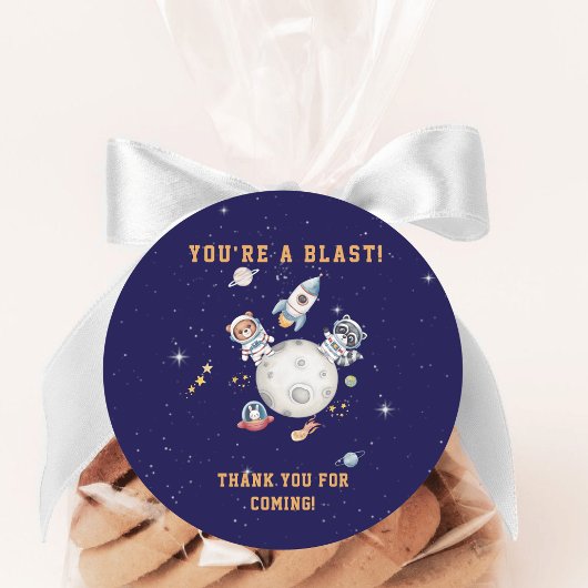 Sticker Rond Joli anniversaire des animaux de la forêt de l'esp