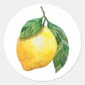 Sticker Rond Joli Aquarelle Citron (Devant)
