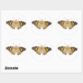 Sticker Rond Joli Aquarelle Peint Papillon-Dame (Feuille)
