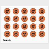 Sticker Rond Joli automne Halloween Jack-o'-lantern visage Citr (Feuille)