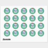 Sticker Rond Joli Axolotl Père Noël Noël Neige hiver (Feuille)