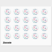 Sticker Rond Joli Axolotl White Birthday Party (Feuille)