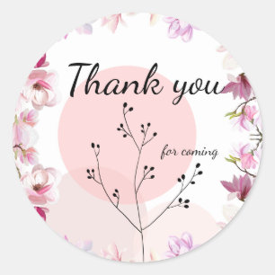 Sticker Rond Joli baby shower à gradient de flore