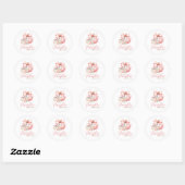 Sticker Rond Joli Baby shower Citrouille rose (Feuille)