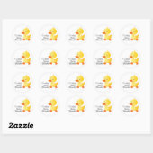 Sticker Rond Joli Baby shower de Duckie Jaune (Feuille)