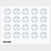 Sticker Rond Joli Baby shower de jardin fleuri Hydrangea (Feuille)