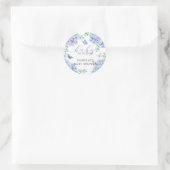 Sticker Rond Joli Baby shower de jardin fleuri Hydrangea (Sac)