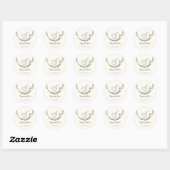 Sticker Rond Joli Baby shower de lapin en bois (Feuille)