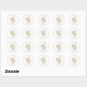 Sticker Rond Joli Baby shower Feuilleté Rose Foliage Fille Vête (Feuille)
