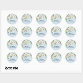 Sticker Rond Joli Baby shower floral blanc Enveloppe Sceau (Feuille)