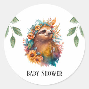 Sticker Rond Joli Baby shower Tropical