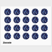 Sticker Rond joli baleine bleu (Feuille)