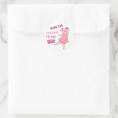 Sticker Rond Joli Ballet Rose Danse Cochon (Sac)
