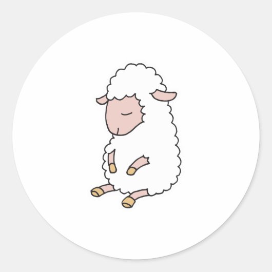 Sticker Rond joli bébé agneau (Devant)