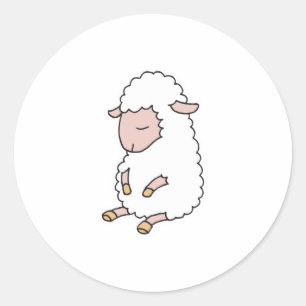 Sticker Rond joli bébé agneau