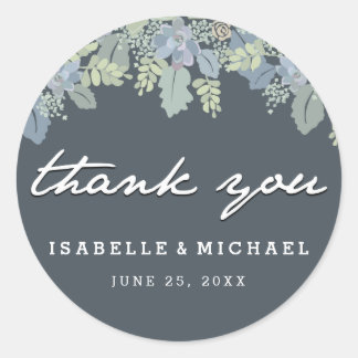 Sticker Rond Joli Blooms Vintage Jardin Mariage Merci