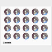 Sticker Rond Joli Blue Budgie photo Anniversaire (Feuille)